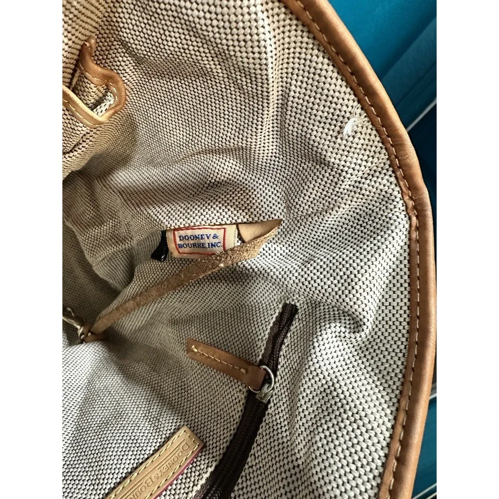 Vintage 1975‎ Dooney & Bourke Blue and Tan Canvas and Leather Handbag RARE